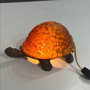 Vintage Tiffany Style Turtle Shell Accent Lamp